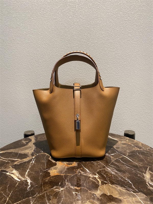 실사 [에르메스] HERMES Special Order EPSOM PICOTINE Gold 스페셜 오더 앱송 피코탄 골드 카멜 18cm