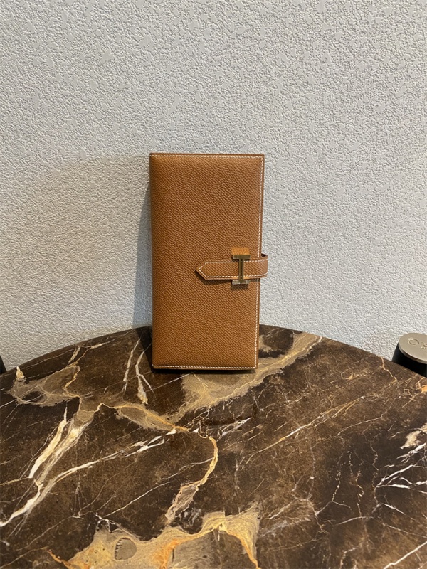 실사 [에르메스] HERMES Epsom Bearn Wallet Gold 앱송 베안 장지갑 골드 카멜
