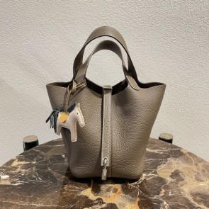 실사 [에르메스] HERMES PICOTINE ETOUPE 피코탄 에토프 18cm