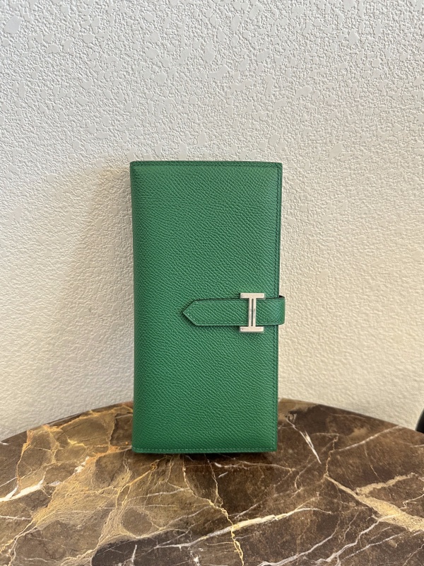 실사 [에르메스] HERMES Epsom Bearn Wallet Vert Vertigo 앱송 베안 장지갑 베르트 베르티고