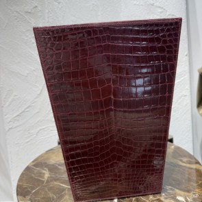FILE BUCKET CROCODILE LEATHER
