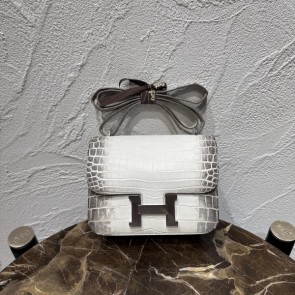 실사 [에르메스] 크로커다일 콘스탄스 백 HERMES CONSTANCE HIMALAYA